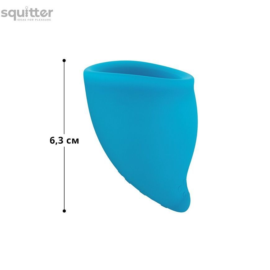 Менструальна чаша Fun Factory FUN CUP SIZE A, бірюзова, багаторазова, діаметр 4 см, об&rsquo;єм 20 мл SX0953 - онлайн-сексшоп Сквітер