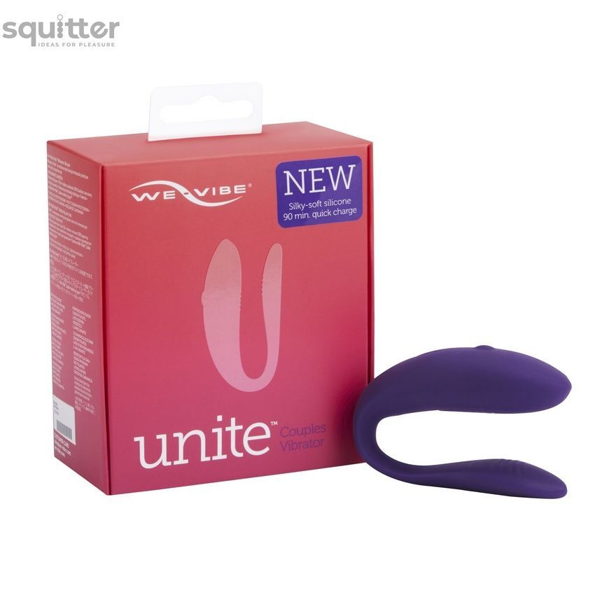 Недорогой вибратор для пар We-Vibe Unite Purple, однокнопочный пульт ДУ SO6936 - онлайн-сексшоп Сквитер