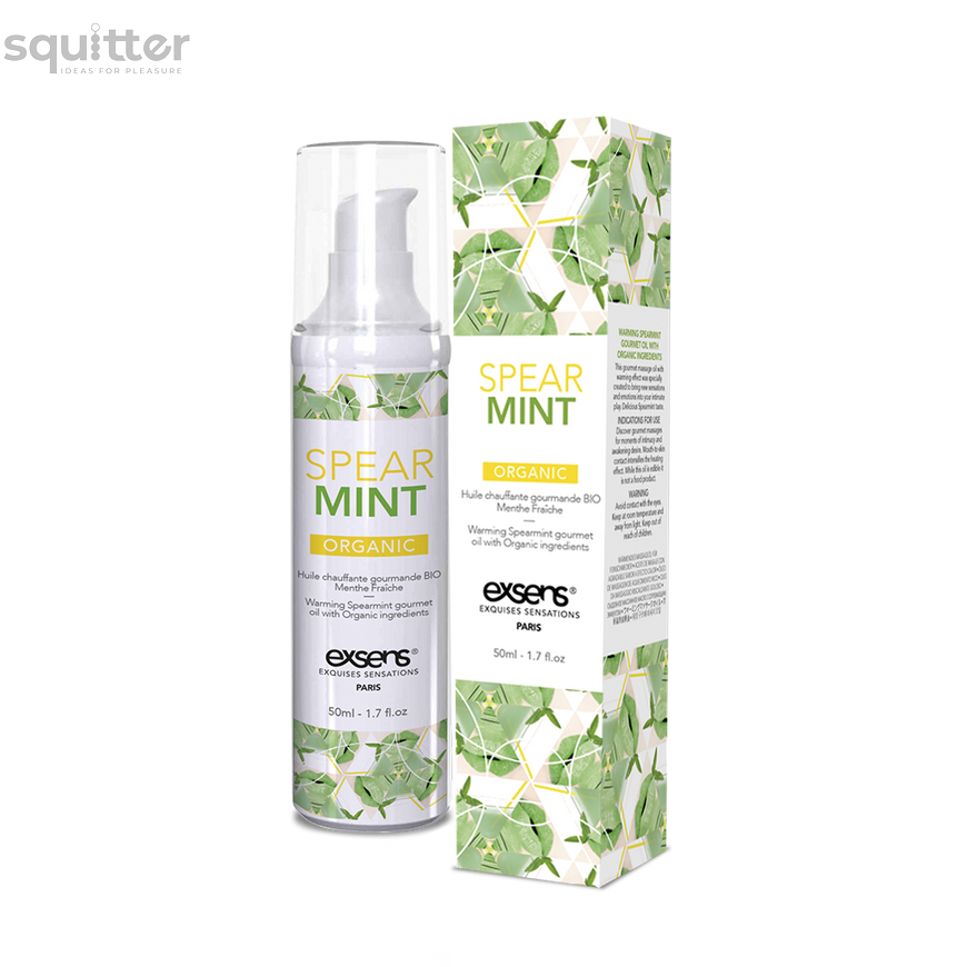 Массажное масло EXSENS Organic Spear Mint 50мл разогревающее, без сахара, без парабенов, съедобное SO2380 фото