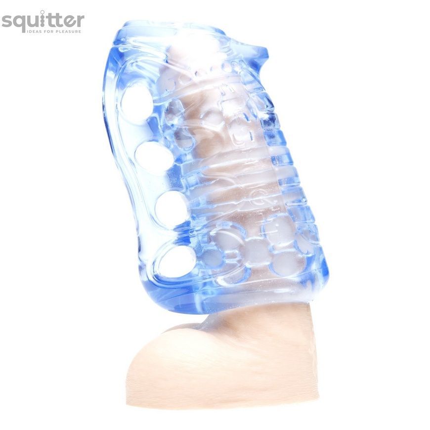 Мастурбатор Fleshlight Fleshskins Grip Blue Ice, надежная фиксация на руке, отлично для пар и минета F16623 - онлайн-сексшоп Сквитер
