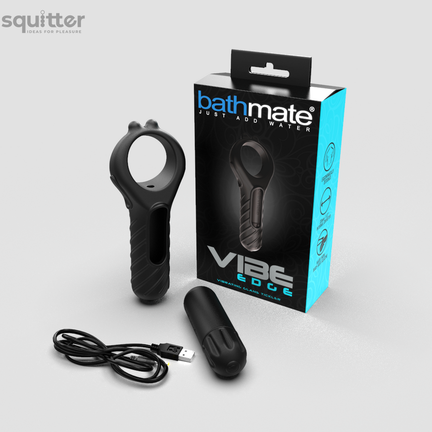 Ерекційне кільце з віброкулею Bathmate Vibe Edge перезаряджається, 10 режимів SO7503 фото