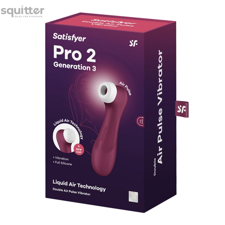 Вакуумний кліторальний стимулятор Satisfyer Pro 2 Generation 3 with Liquid Air Wine Red SO7772 фото