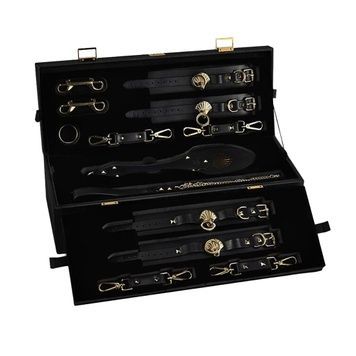 Розкішний набір для BDSM Zalo Bondage Play Kit, 10 аксесуарів у кейсі, шкіра, кристал Swarovski SO8227 - онлайн-сексшоп Сквітер