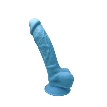 Фалоімітатор SilexD Johnny Blue (MODEL 1 size 7in), двошаровий, силікон+Silexpan, діаметр 3,8 см SO8211 - онлайн-сексшоп Сквітер