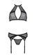 Комплект білизни Passion SATARA SET XXL/XXXL black, топ, пояс для панчіх, стрінги SO8483,3 - інтернет-магазин інтимних товарів Squitter