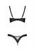 Комплект из экокожи Passion Celine Bikini 6XL/7XL black, открытый бра, стринги со шнуровкойSO7058,4 - интернет-магазин интимных товаров Squitter