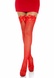 Панчохи-сітка з атласним бантиком Leg Avenue Fishnet Thigh Highs With Bow Red, one size SO7971 фото 3