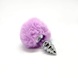 Металева анальна пробка Кролячий хвостик Alive Fluffly Twist Plug S Purple SO6306 фото 3