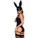 Еротичний костюм кролика Obsessive Bunny costume S/M, black, боді, чокер, гартери, панчохи, маска SO7701,2 - інтернет-магазин інтимних товарів Squitter