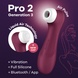 Вакуумний кліторальний стимулятор Satisfyer Pro 2 Generation 3 with Liquid Air Connect App Wіnе Red SO7774 фото 2