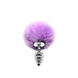 Металева анальна пробка Кролячий хвостик Alive Fluffly Twist Plug S Purple SO6306 фото 1