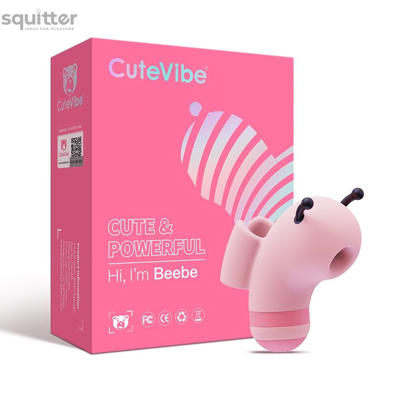 Вакуумний стимулятор із мікрострумами CuteVibe Beebe Pink, на палець SO6551 фото