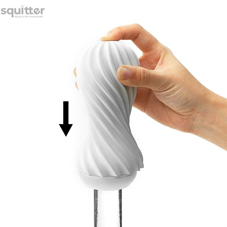 Мастурбатор Tenga Flex Silky White с изменяемой интенсивностью, можно скручивать SO1645 - онлайн-сексшоп Сквитер