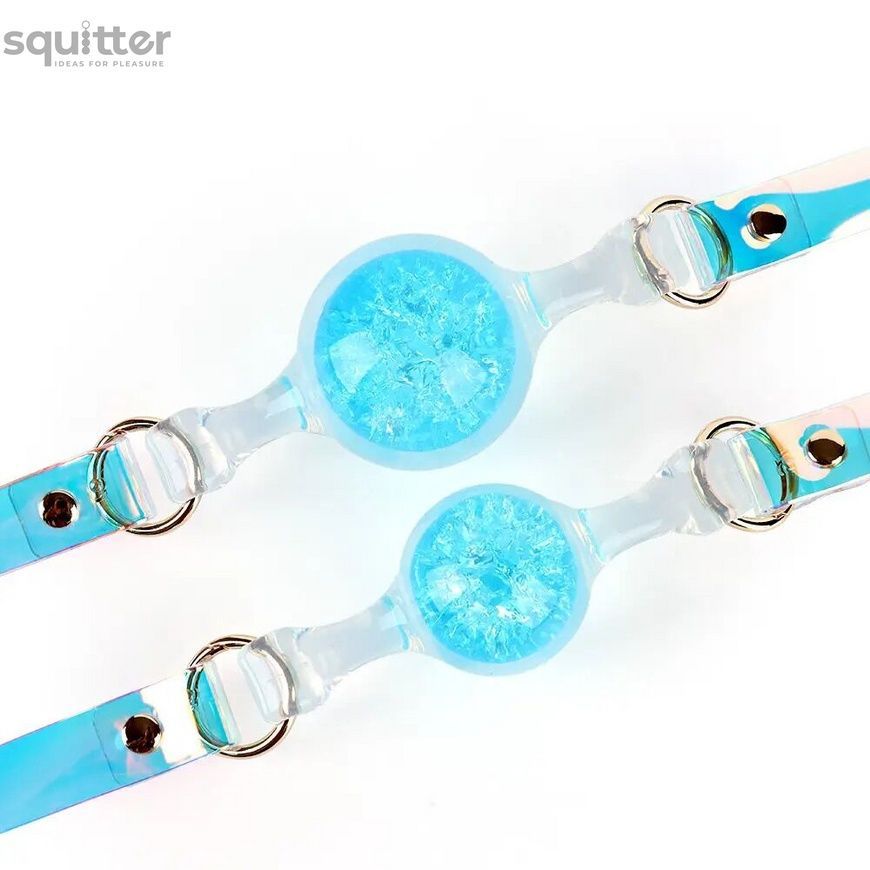 Кляп Liebe Seele Crystal Ball Gag - Blue (Large Ball) SX4851 - онлайн-сексшоп Сквітер