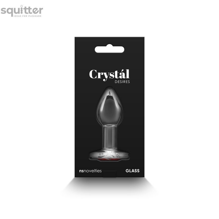 Скляна анальна пробка NS Novelties Crystal - Desires - Red Heart - Small SX4352 - онлайн-сексшоп Сквітер