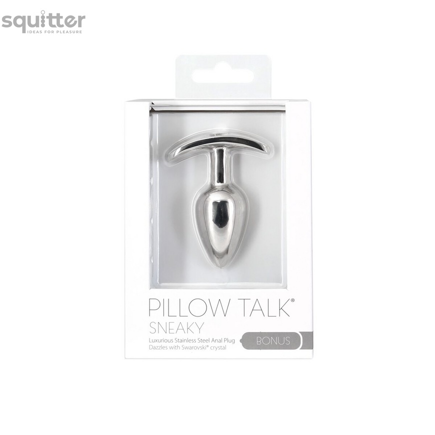 Анальна пробка Pillow Talk Sneaky Luxurious Stainless Steel Anal Plug із кристалом Swarovski SO7753 фото