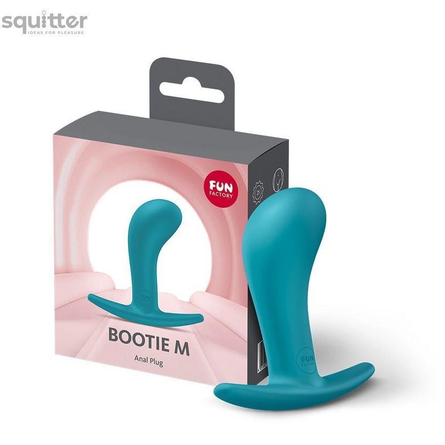 Анальна пробка Fun Factory BOOTIE M Aquamarine, діаметр 3,3 см, тонкий обмежувач SX3729 - онлайн-сексшоп Сквітер