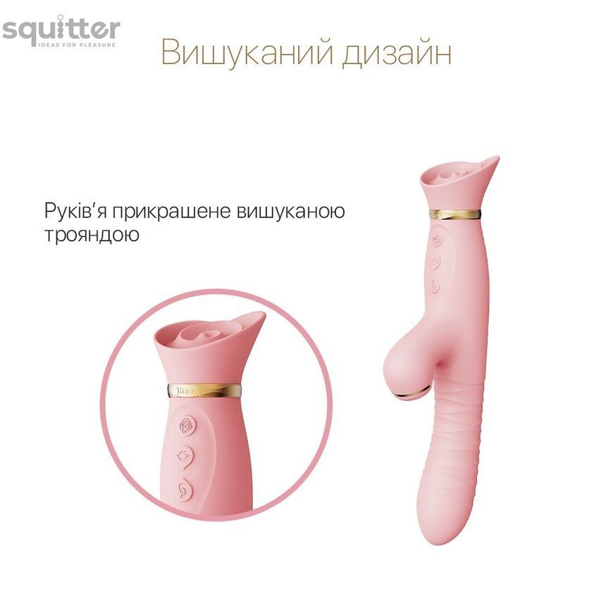 Пульсатор-вібратор із вакуумною стимуляцією клітора Zalo - ROSE Thruster Strawberry Pink SO6682 - онлайн-сексшоп Сквітер