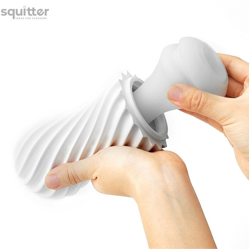 Мастурбатор Tenga Flex Silky White с изменяемой интенсивностью, можно скручивать SO1645 - онлайн-сексшоп Сквитер