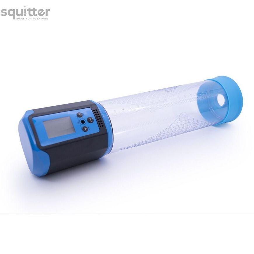 Автоматична вакуумна помпа Men Powerup Passion Pump Blue, LED-табло, перезаряджувана, 8 режимів SO6298 - онлайн-сексшоп Сквітер