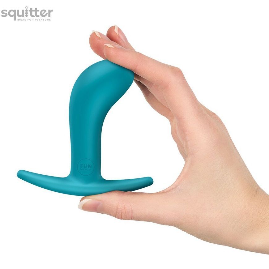 Анальна пробка Fun Factory BOOTIE M Aquamarine, діаметр 3,3 см, тонкий обмежувач SX3729 - онлайн-сексшоп Сквітер