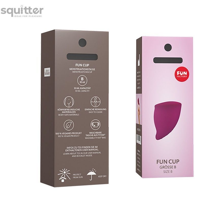 Менструальна чаша Fun Factory FUN CUP SIZE B, бордова, багаторазова, діаметр 4,3 см, об&rsquo;єм 30 мл SX0954 - онлайн-сексшоп Сквітер