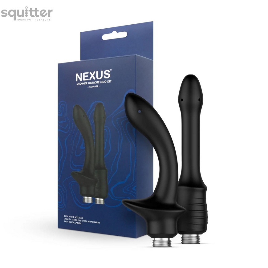 Набір насадок для анального душу Nexus BEGINNER Shower Douche Duo Kit - Black SO9857 фото