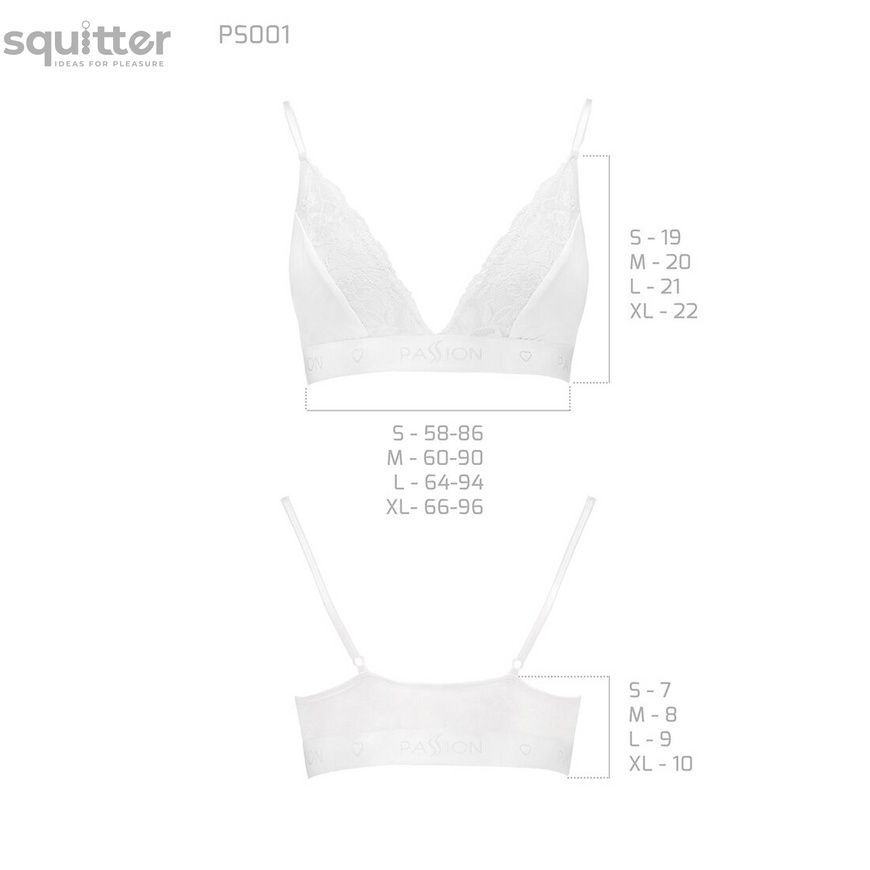 Эластичный топ с кружевом Passion PS001 TOP white, size L SO4187 - онлайн-сексшоп Сквитер