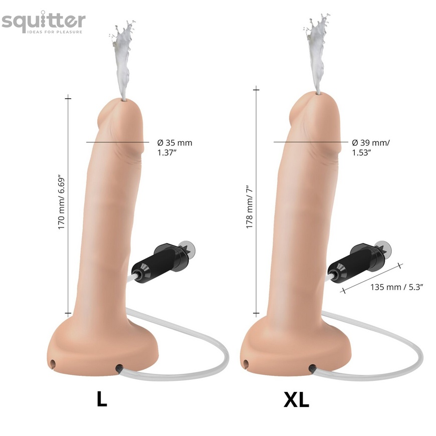 Фалоімітатор, що кінчає Strap-On-Me SQUIRTING CUM DILDO REALISTIC Flesh XL SO9014 фото