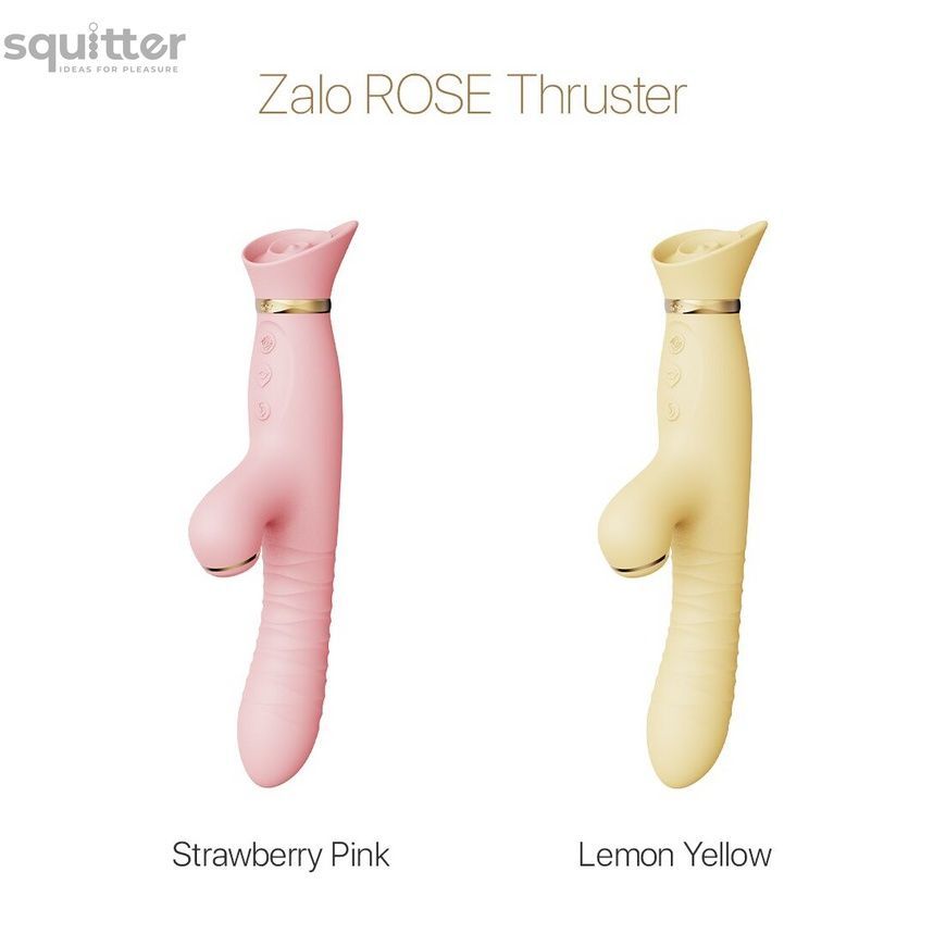 Пульсатор-вібратор із вакуумною стимуляцією клітора Zalo - ROSE Thruster Strawberry Pink SO6682 - онлайн-сексшоп Сквітер
