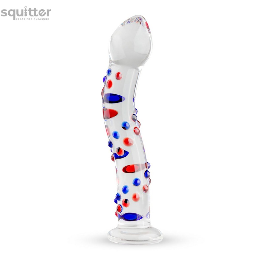 Скляний ділдо з вигинами і малюнком Gildo Glass Dildo No. 3 SO4414 фото