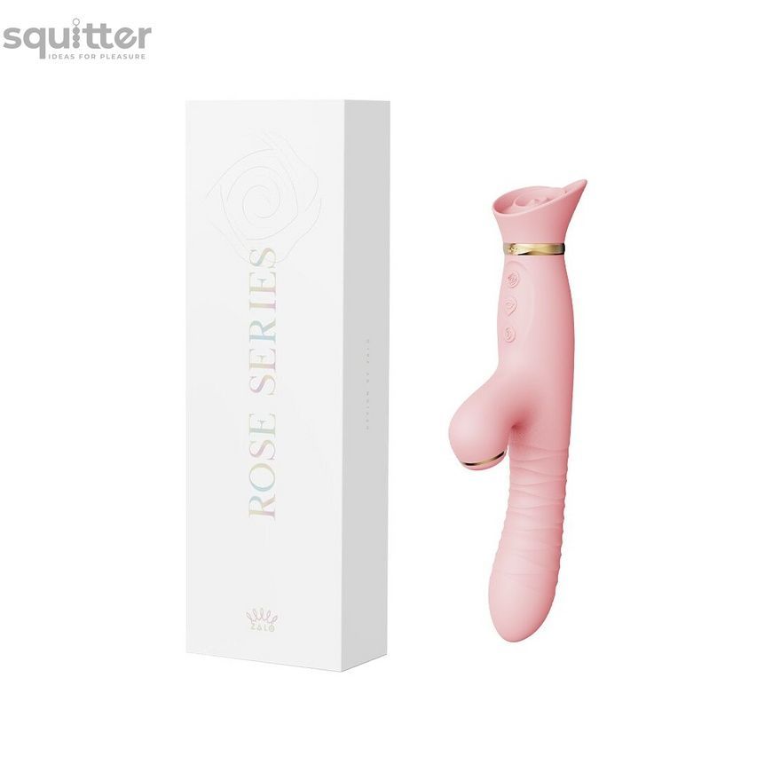 Пульсатор-вібратор із вакуумною стимуляцією клітора Zalo - ROSE Thruster Strawberry Pink SO6682 - онлайн-сексшоп Сквітер