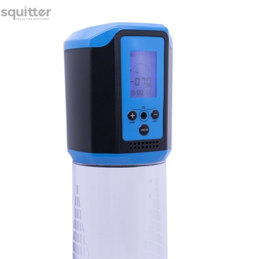 Автоматична вакуумна помпа Men Powerup Passion Pump Blue, LED-табло, перезаряджувана, 8 режимів SO6298 - онлайн-сексшоп Сквітер