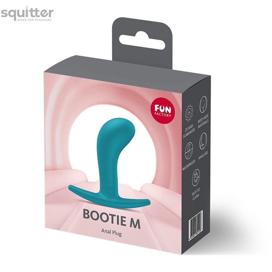Анальна пробка Fun Factory BOOTIE M Aquamarine, діаметр 3,3 см, тонкий обмежувач SX3729 - онлайн-сексшоп Сквітер