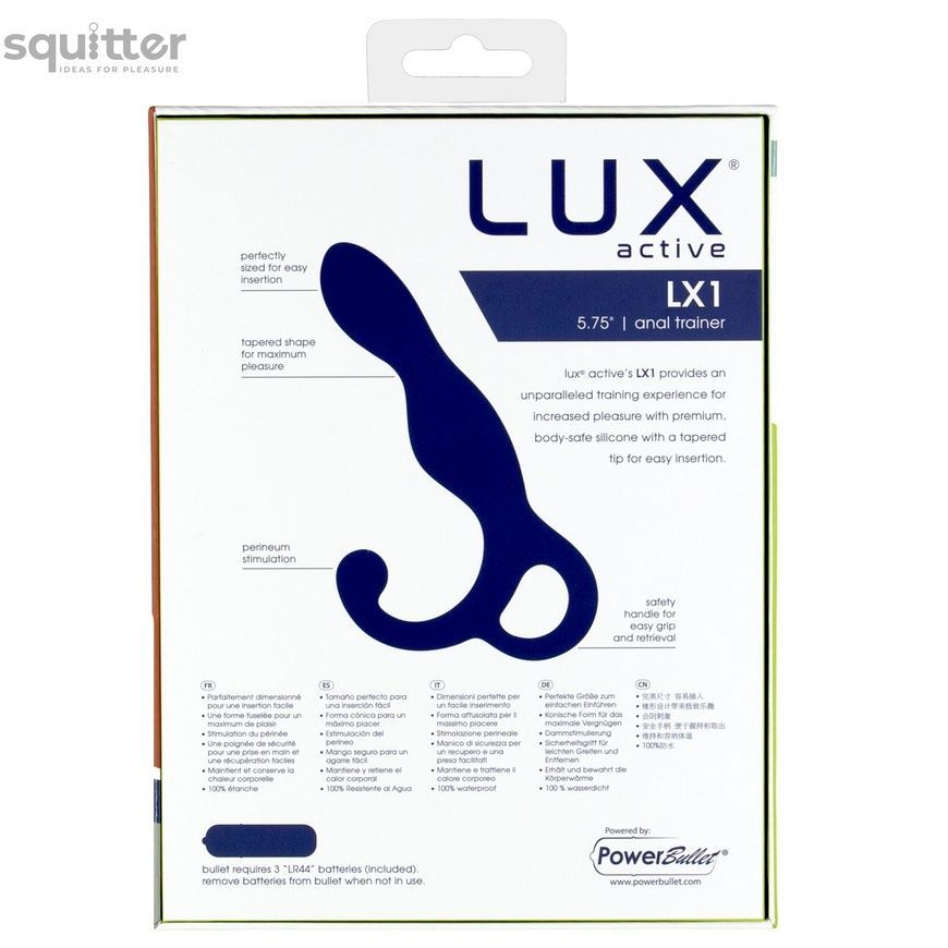 Масажер простати Lux Active LX1 Anal Trainer 5.75&Prime;, Dark Blue, віброкуля в комплекті SO6837 - онлайн-сексшоп Сквітер