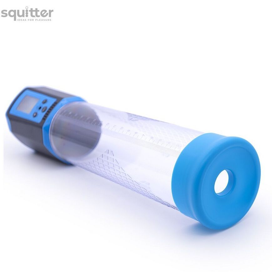Автоматична вакуумна помпа Men Powerup Passion Pump Blue, LED-табло, перезаряджувана, 8 режимів SO6298 - онлайн-сексшоп Сквітер