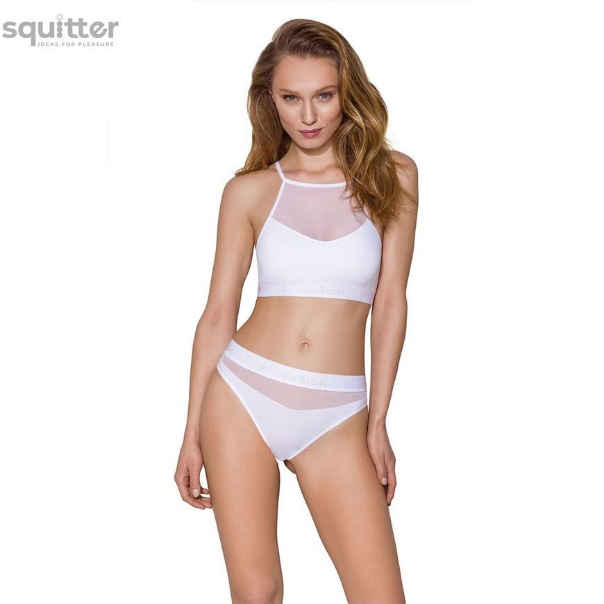 Трусики з прозорою вставкою Passion PS006 PANTIES S, white SO4237 - онлайн-сексшоп Сквітер