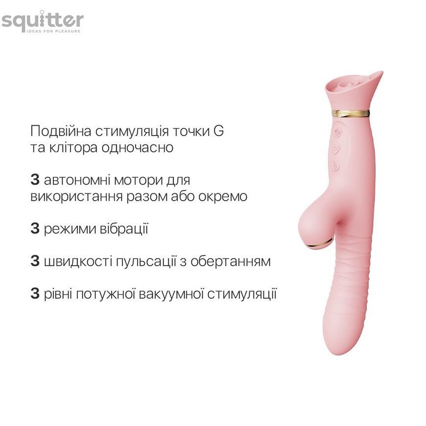 Пульсатор-вібратор із вакуумною стимуляцією клітора Zalo - ROSE Thruster Strawberry Pink SO6682 - онлайн-сексшоп Сквітер