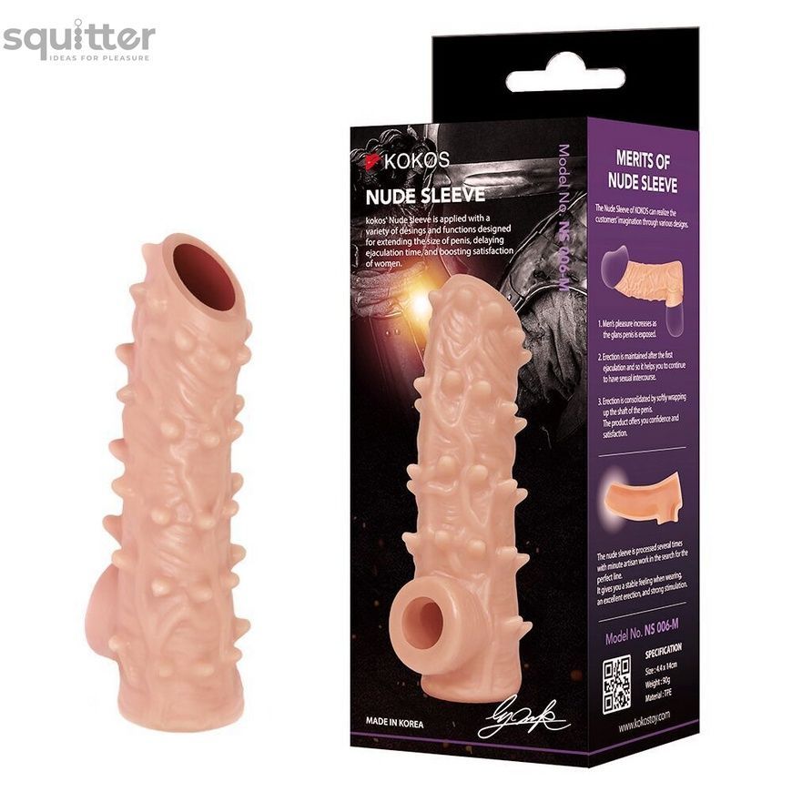 Насадка на член Kokos Nude Sleeve NS 006 L SX1482 - онлайн-сексшоп Сквітер