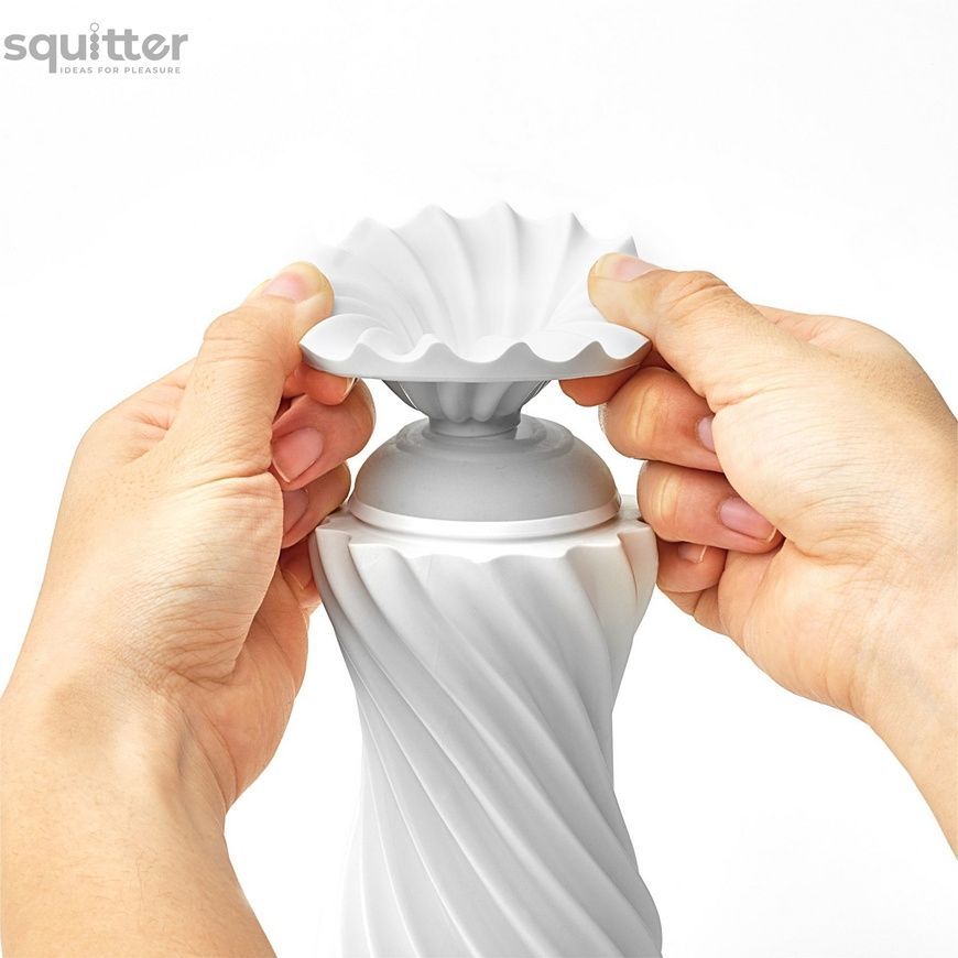 Мастурбатор Tenga Flex Silky White с изменяемой интенсивностью, можно скручивать SO1645 - онлайн-сексшоп Сквитер