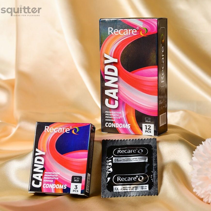 Презервативи Holographic Recare Delay Candy Condoms 3 шт, пролонгувальний ефект, цукерковий аромат SX3330 - онлайн-сексшоп Сквітер