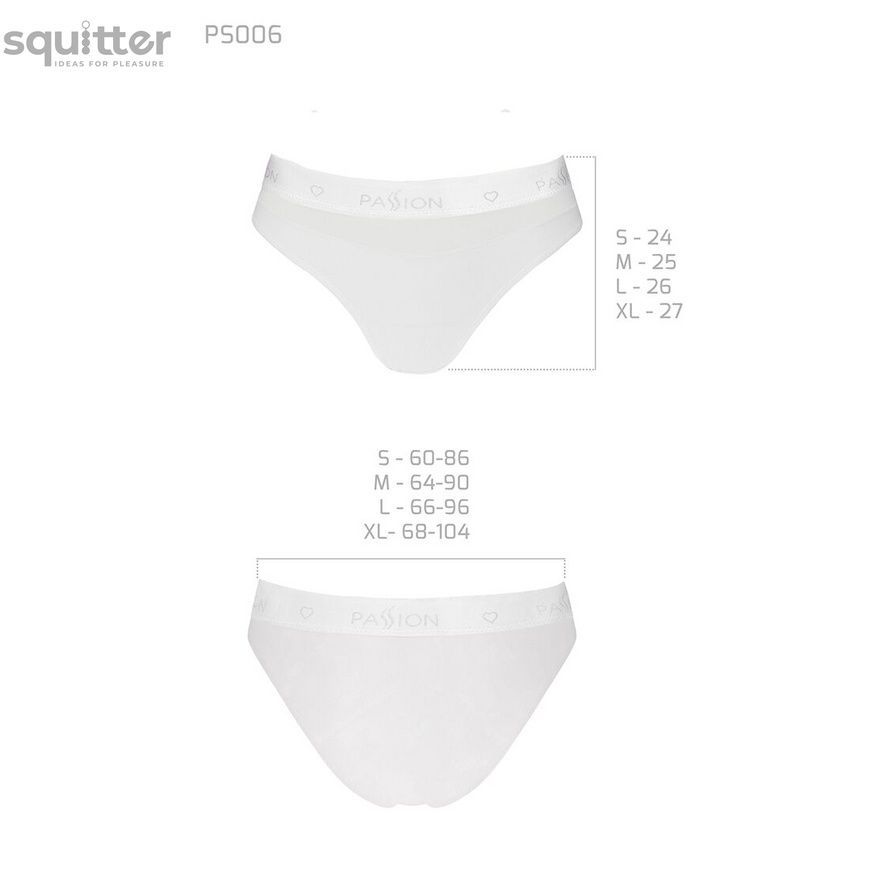 Трусики з прозорою вставкою Passion PS006 PANTIES S, white SO4237 - онлайн-сексшоп Сквітер
