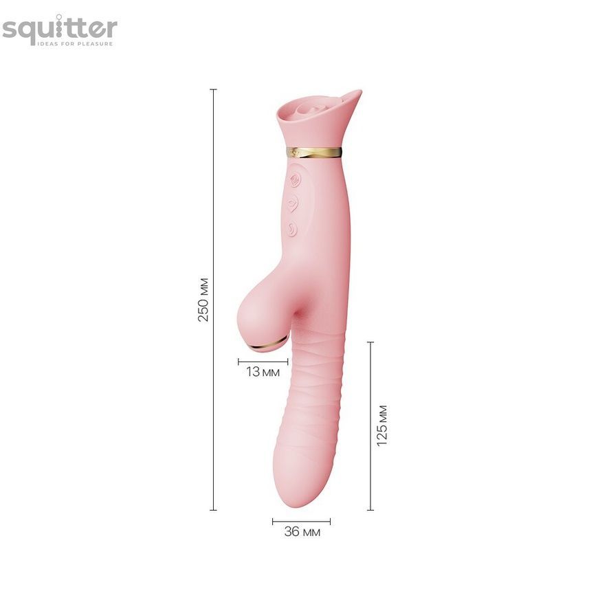Пульсатор-вібратор із вакуумною стимуляцією клітора Zalo - ROSE Thruster Strawberry Pink SO6682 - онлайн-сексшоп Сквітер