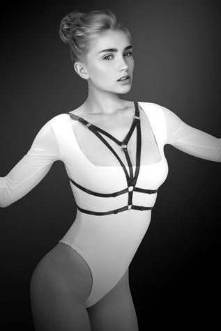 Портупея на груди Bijoux Pour Toi - LAURA, еластичний поліестер SO2227 - онлайн-сексшоп Сквітер