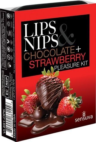 Подарунковий набір Sensuva Lips & Nips Pleasure Kit - Chocolate Strawberry 2 x 4г SX2597 - онлайн-сексшоп Сквітер