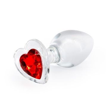 Скляна анальна пробка NS Novelties Crystal - Desires - Red Heart - Medium SX4353 - онлайн-сексшоп Сквітер