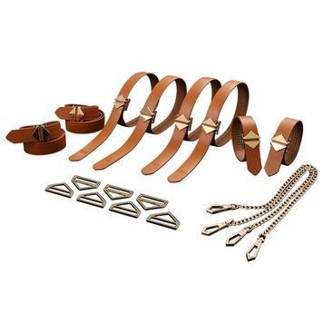 Набір для бондажу LOCKINK 8-Bondage-Straps Restraint Set, коричневий, 8 ременів з натуральної шкіри SX0834 - онлайн-сексшоп Сквітер