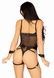 Комплект атласних ременів для бондажу Leg Avenue Satin elastic harness Set, One size, Black SO8558,4 - інтернет-магазин інтимних товарів Squitter