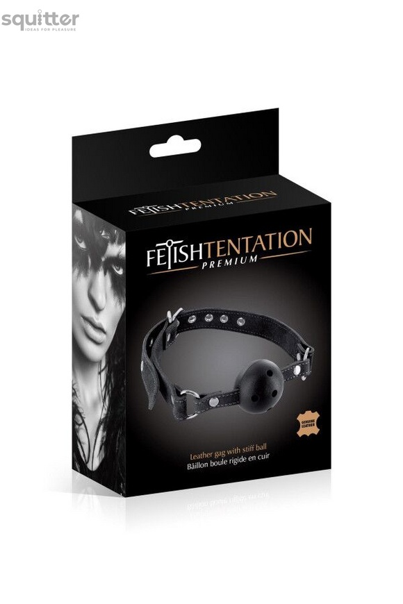 Кляп Fetish Tentation Premium Leather gag with stiff ball SX1095 фото