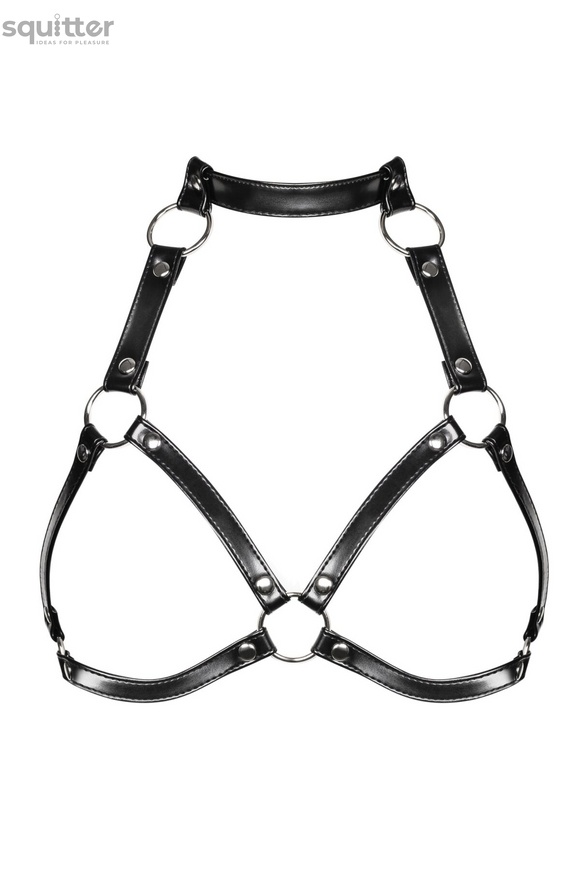 Портупея на груди Obsessive A740 harness black O/S, штучна шкіра SO7853 фото